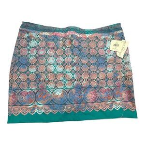 EP Pro Women's Aqua Crush Crochet Print Golf Skort Skirt Multi-Color Size 1X NWT